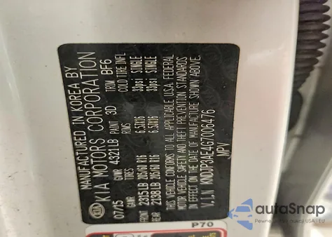 2016 Kia Soul Ev z USA, uszkodzony, nr VIN KNDJP3AE4G7006476